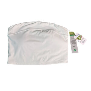 NWT Mono B Tube Top Bandeau Womens L White Padded Strapless Summer Base Layer